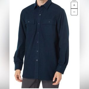 Men’s Vintage L.L.Bean Chamois Cloth Navy Button Down Shirt Small EUC